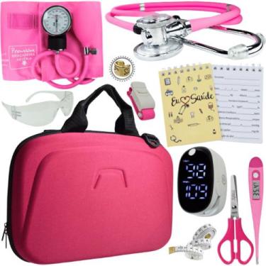 Imagem de Kit Enfermagem Super Luxo Maleta Exclusiva Completa - Love Saude, ROSA