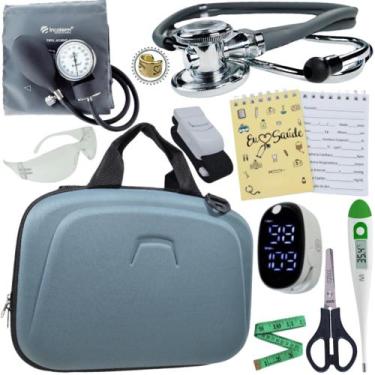 Imagem de Kit Enfermagem Super Luxo Maleta Exclusiva Completa - Love Saude, CINZ
