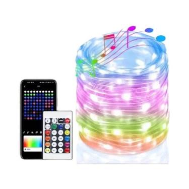 Imagem de Luz De Cordão LED RGBIC À Prova d'Água WS2812B Com Controle Remoto Blu