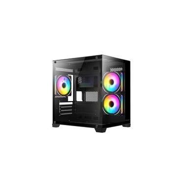 Imagem de Gabinete Gamer Husky Dome 10, Micro-ATX, Lateral e Frontal em Vidro, Sem Fans, Preto - HGN10PT