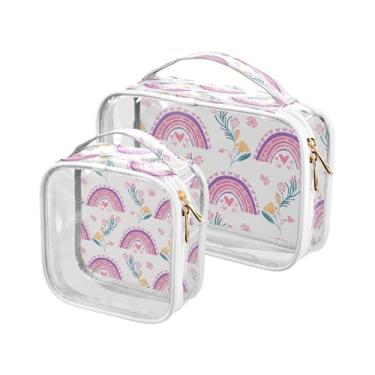 Imagem de xigua Bolsa de maquiagem floral colorida para mulheres, bolsa de cosméticos de viagem, bolsa de higiene portátil à prova d'água para viagens, férias, organização de banheiro