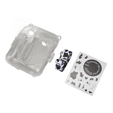 Imagem de Luqeeg Mini 12 Kit de Capa de Câmera Transparente Durável para Entusiastas de Fotografia Instantânea Com Alça de Ombro e Adesivo para Fãs de (Vaca leiteira)