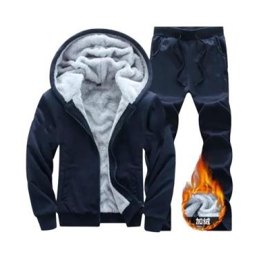 Imagem de Conjunto De Esportes De Inverno Masculino, Moletom Casual Com Capuz E 