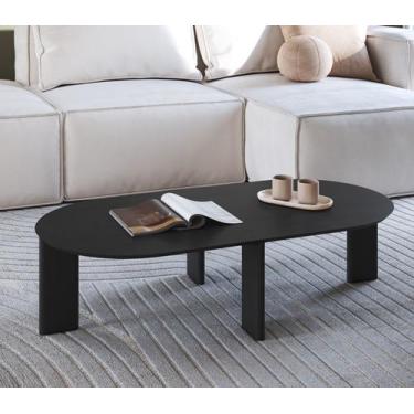 Imagem de Mesa de Centro Orgânica 120cm Chanfrada Pé Madeira Móvel na Caixa - Mv