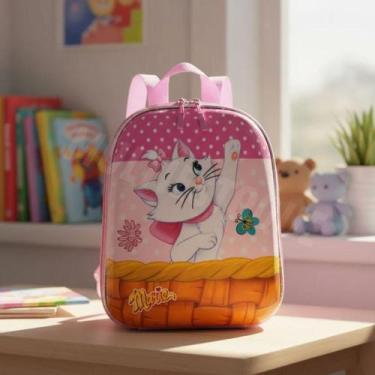 Imagem de Mochila Infantil Gatinha Marie Tamanho P - Rosa - Max Toy