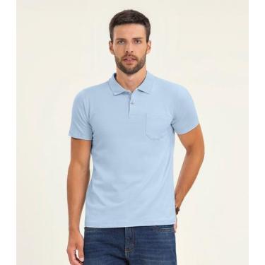 Imagem de Polo Masculina Com Bolso Cotton Leve Diametro Azul - Diametro Basicos,