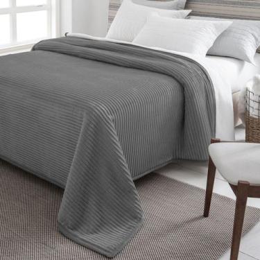 Imagem de Cobertor Casal Jolitex Dyuri Com Sherpa Ultra Macio 180x220cm, Cinza, 