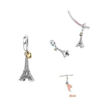 Imagem de Pingente Charm Prata Torre Do Amor Para Fabricação De Joias E Pulseira