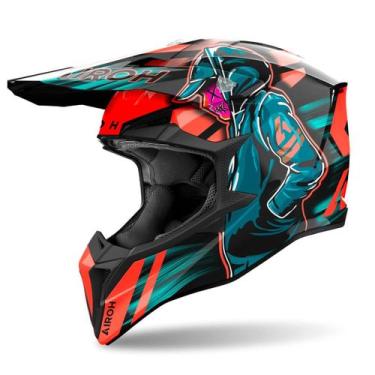 Imagem de Capacete Motocross Airoh Wraap Cyber Laranja Trilha Off Road, Laranja 