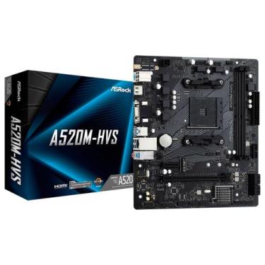 Imagem de Placa Mãe ASRock A520M-HVS, AMD AM4, DDR4, Micro ATX