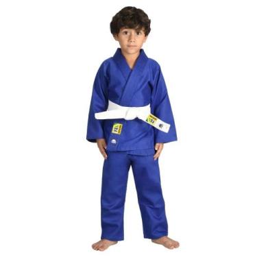 Imagem de Kimono de Judo Infantil MKS CBJ Oficial Seitô Azul com faixa Branca, 1