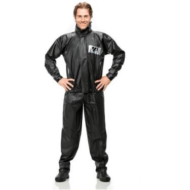Imagem de Conjunto Capa de Chuva Pantaneiro PVC Tornado c/ Gola, P, Preto