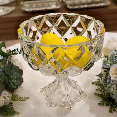 Imagem de Centro De Mesa Multiuso De Vidro Com Pé Transparente 18x18cm