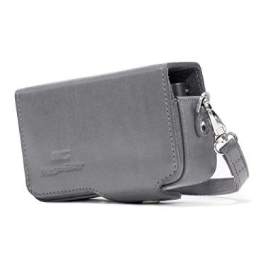 Imagem de MegaGear Capa de couro para câmera Sony Cyber-shot DSC-RX100 V, DSC-RX100 IV, DSC-RX100 III, DSC-RX100 II com alça - cinza - MG1206
