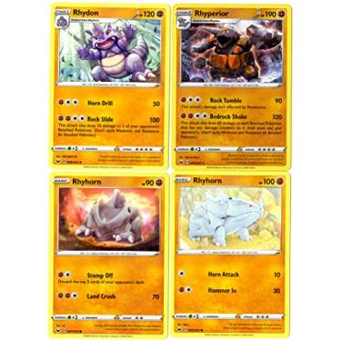 Imagem de Pokemon Conjunto de evolução de espada e escudo - Rhyperior - 99/202 - lote de 4 cartas raros
