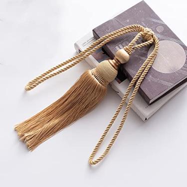 Imagem de Suportes de cortina de amarração de cortina Correia de cortina com franjas de janela Correia de cortina de gancho simples, T11,4 pcs