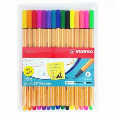 Imagem de Caneta Fineliner 0.4 Point 88 Com 15 Cores Stabilo - Stabilo Brasil