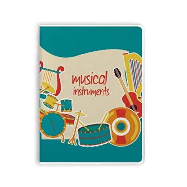 Imagem de Diário de capa macia para caderno com estampa de instrumentos musicais