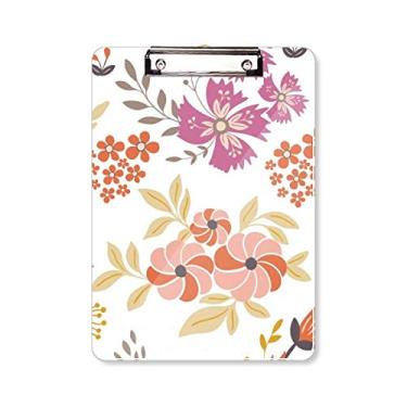 Imagem de Placa de suporte para prancheta com tinta de flor branca laranja A4