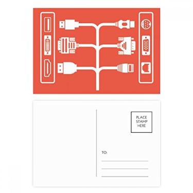 Imagem de Conjunto de cartão postal padrão de tomada de cabo de carregamento, cartão de felicitações de aniversário