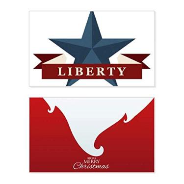 Imagem de Pentagrama Liberty Slogan America Country City Holiday Merry Christmas Cartões de parabéns Mensagem de Natal