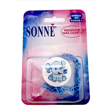 Imagem de Sonne Prendedor Para Chupeta Boton Elefante Correntinha Az Sonne Azul