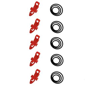 Imagem de Ganchos de pesca para iscas de peixe com anéis elásticos de borracha de 3 tamanhos para ganchos de minhoca e anzol, vermelho