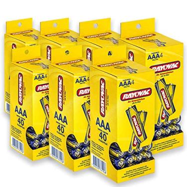 Imagem de 280 Pilhas AAA Palito Zinco Carvão Rayovac 7 Tubos C/ 40 Unidades