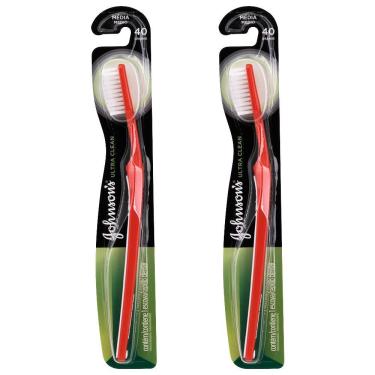Imagem de Kit 2 Escovas Dental J&J Reach Ultra Clean Média 40