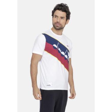 Imagem de Camiseta Diadora Two Tone Stripe Off White