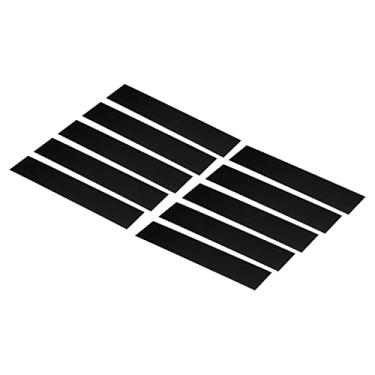 Imagem de PATIKIL Placa de nome com gravação em branco de 25,4 x 5 cm, pacote com 10 placas de nome personalizadas para mesa de escritório para impressão a laser DIY, preta