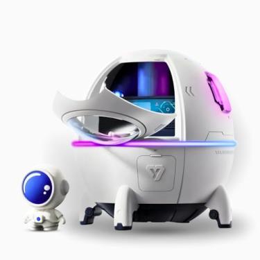 Imagem de Umidificador de Ar Aromatizador Ambiente Difusor de Aromas Eléctrico Astronauta Nave Espacial Recarregável Bivolt 220ml Com Led