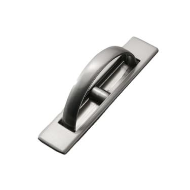 Imagem de Maçanetas de porta liga de zinco recesso pull capa piso armário alça preto prata móveis lidar com ferragem, níquel