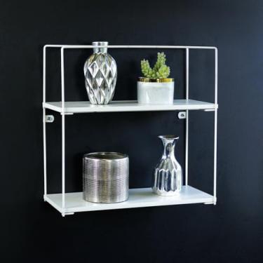 Imagem de Prateleira Aramada com Madeira Quadrada Branco