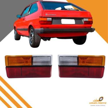 Imagem de Par Lanterna Traseira Gol Quadrado Bx Ar 1980 1981 1982 1983 1984 1985