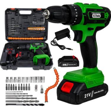 Imagem de Parafusadeira Furadeira 21V Profissional 2 Baterias LED TPAR21 - Trato