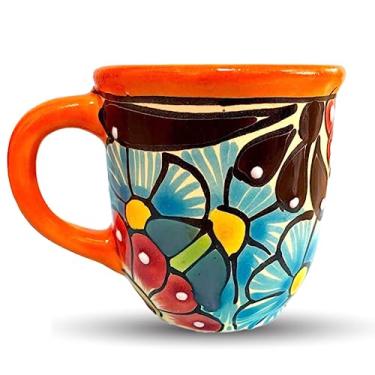 Imagem de Caneca Talavera Fiesta - Caneca de café de cerâmica mexicana pintada à mão - Taza Mexicana multicolorida