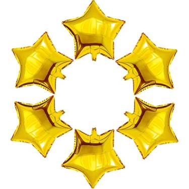 Imagem de 24 peças de balões de estrela dourada de 45,72 cm balões de alumínio balões de mylar para chá de bebê, revelação de gênero, casamento, baile mágico ou decoração de festa de noivado