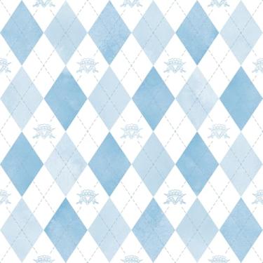 Imagem de RoomMates Disney Descendants: The Rise of Red - Papel de parede Chloe Crown Argyle Peel and Stick, RMK12818PLW