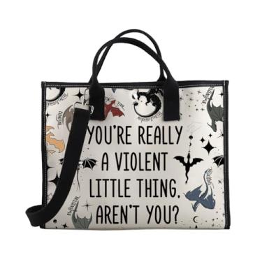 Imagem de BDPWSS Fourth Wing Tote Bag Dragon Rider Fans Gift You're Really A Violent Little Thing Fourth Wings Presente inspirado, Camiseta Violent Little Thing