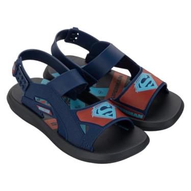 Imagem de Sandália Papete Infantil Menino Liga da Justiça Agility Super Man ou Batman Grendene Kids (Azul, BR, Criança de 9 a 12 anos, Numérico, 32)