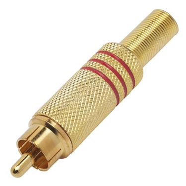 Imagem de Plug RCA Macho 6/7MM Tarja Vermelha com Mola Generico