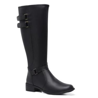 Imagem de Bota Cano Alto Montaria Feminina Leve e Macia Gmm Shoes, Preto, 35
