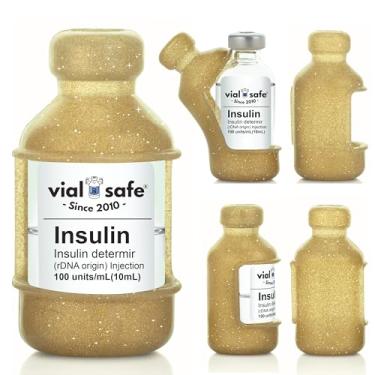 Imagem de VIAL SAFE™ | Capa protetora de frasco de insulina | Protetor seguro para frasco de insulina e tampa para frascos de 10 ml | Serve para Humalog, Humulin, NovoLog, NovoRapid, Novolin | Pacote com 2 |