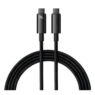 Imagem de Cabo Nylon Trançado USB-C Tipo C 240W Turbo 1 Metro A'Gold CB-53 - AGo