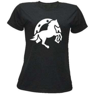 Imagem de Camiseta Feminina Tshirt Rodeio Cavalo Lançamento - DuMineiro, Preto, 