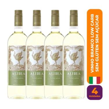 Imagem de Kit c/ 4 Vinho Branco Vegano Toscana Low Carb Sem Açúcar Sem Glúten 75