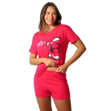 Imagem de Pijama Feminino Adulto Manga Curta Cat Emporio do Algodão - Empório do