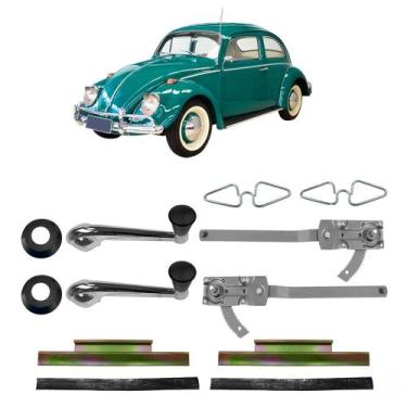 Imagem de Kit Máquina Vidro Manual Borboleta Suporte Fusca 1956 A 1970 - Superce