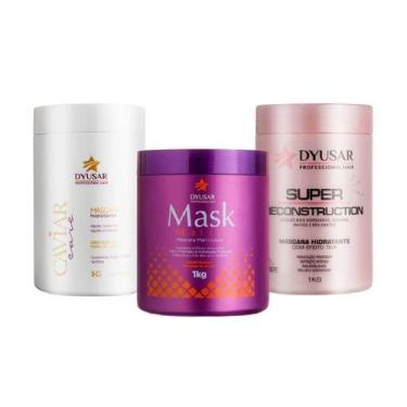 Imagem de Kit Cronograma Capilar Blond Para Loiros Com 3 Máscaras 1Kg - Dyusar C